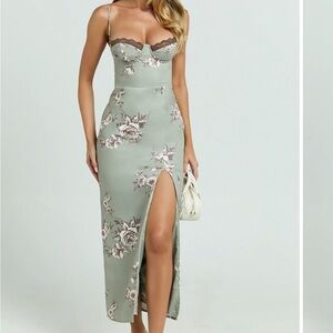 Showpo Sage Floral Maxi Dress